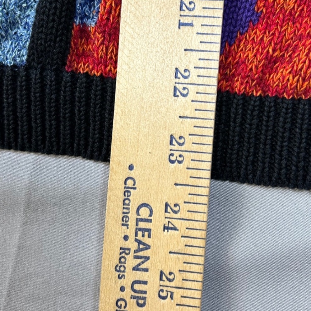 Vintage Casa Maglia Geometric Abstract Sweater Mens Small Multi Color 1/4 Zip - Picture 7 of 7